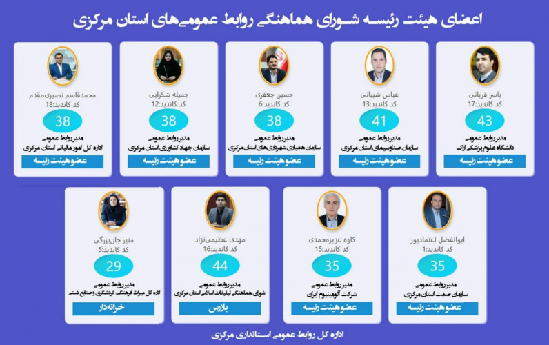 انتخاب مدیر روابط عمومی دانشگاه علوم پزشکی اراک به عنوان عضو هیئت رئیسه شورای روابط عمومی های استان مرکزی